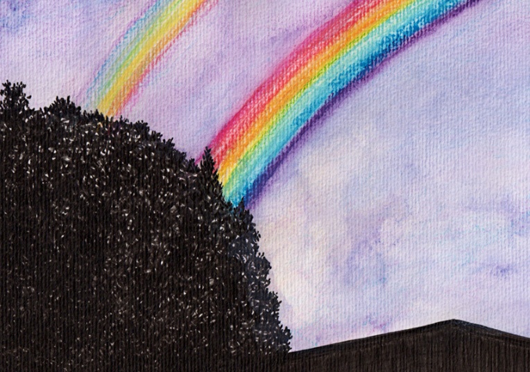 Double rainbow #1 – ink and watercolour, 2012.